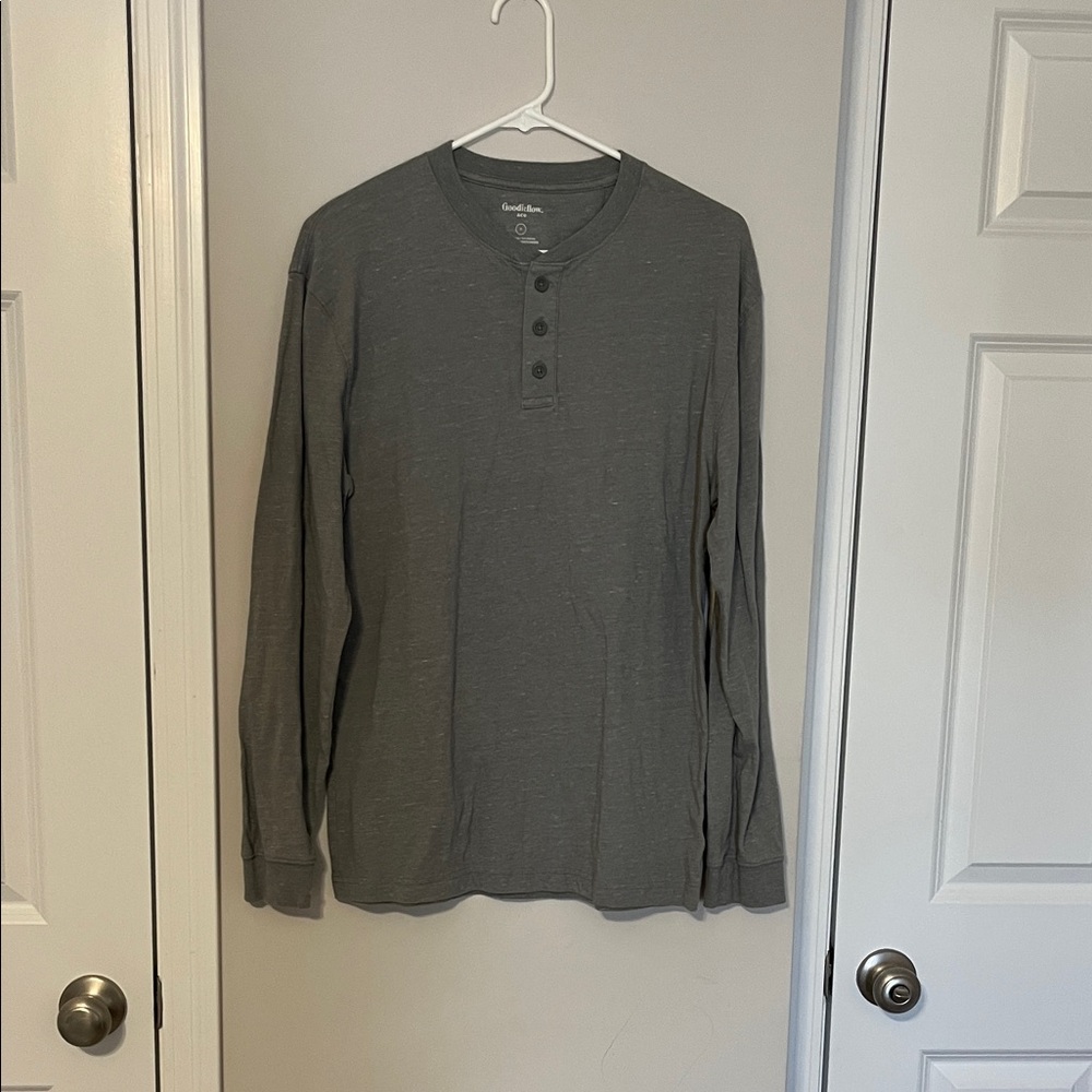 Goodfellow & Co Men's Gray Long Sleeve Henley
